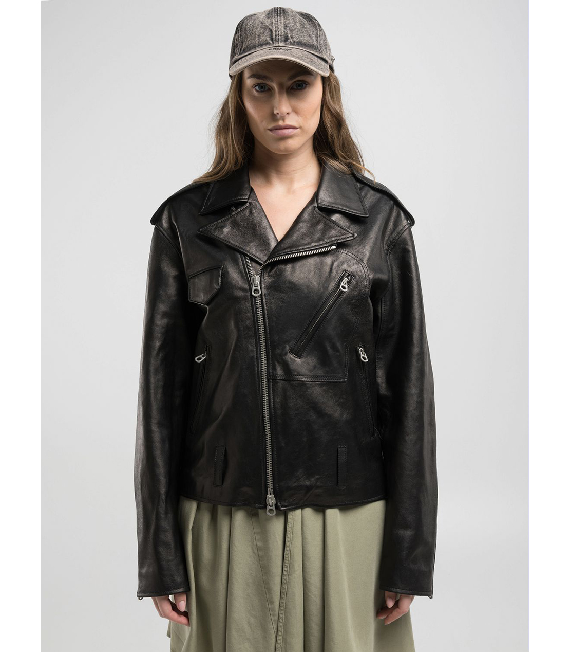 WAXラムレザーバイカージャケット 詳細画像 ブラック 5